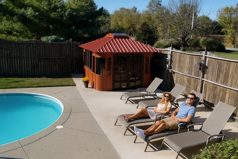Aspen 12x14 Pool House: The Ultimate Backyard Change Room