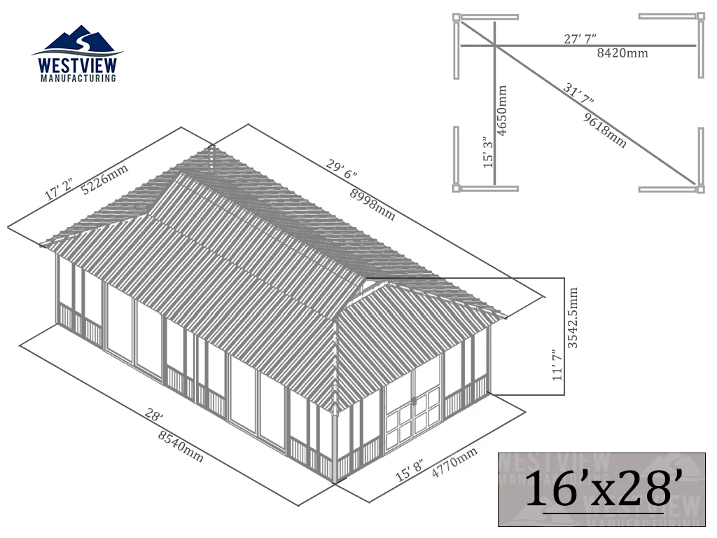 Elevation for Brentwood 16x28