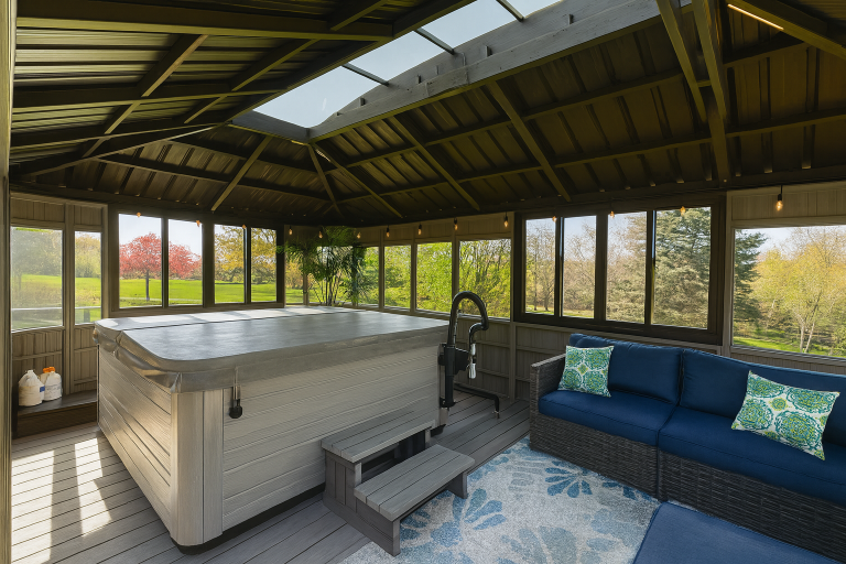 Colorado 12x20 Hot Tub Gazebo with Skylight