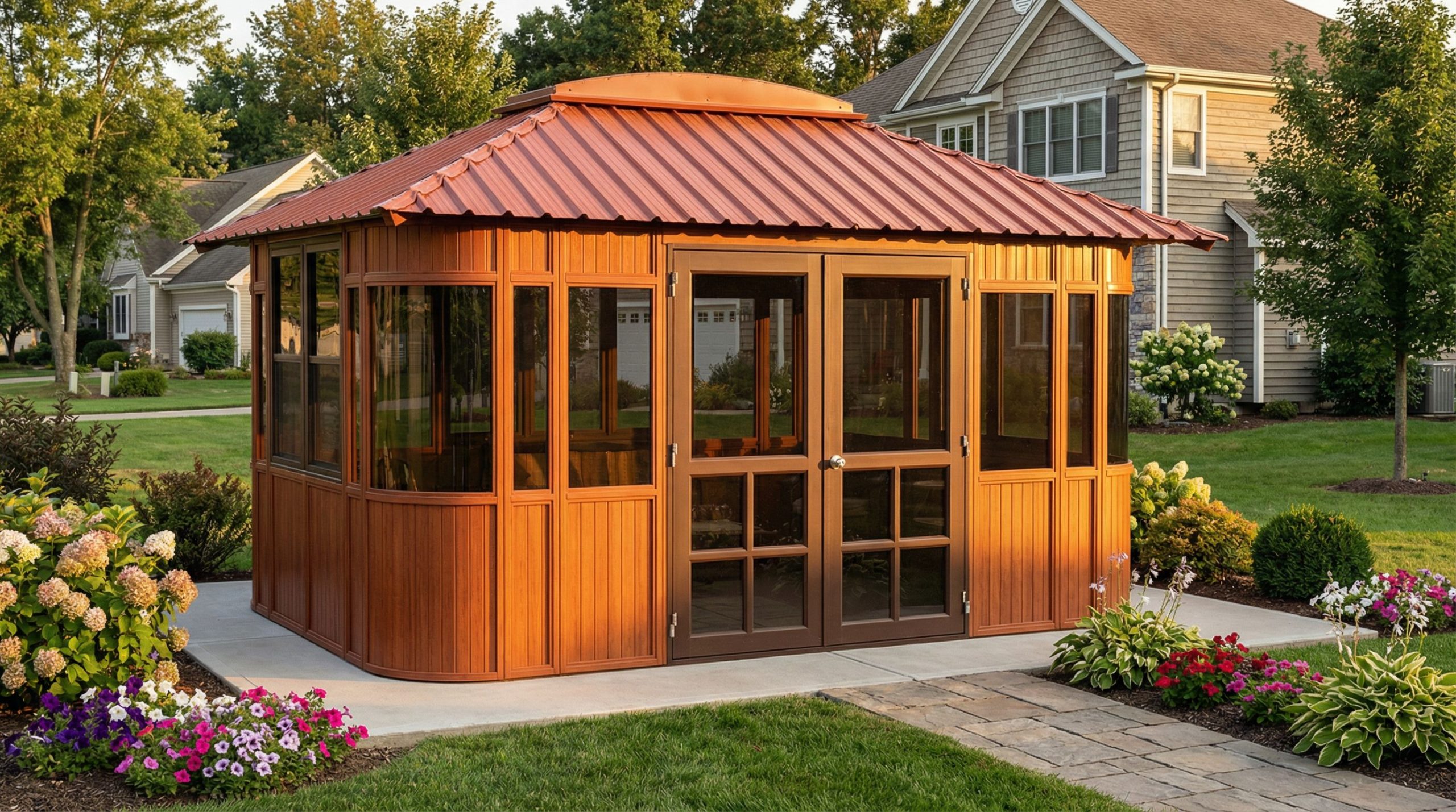 Westview gazebo at night