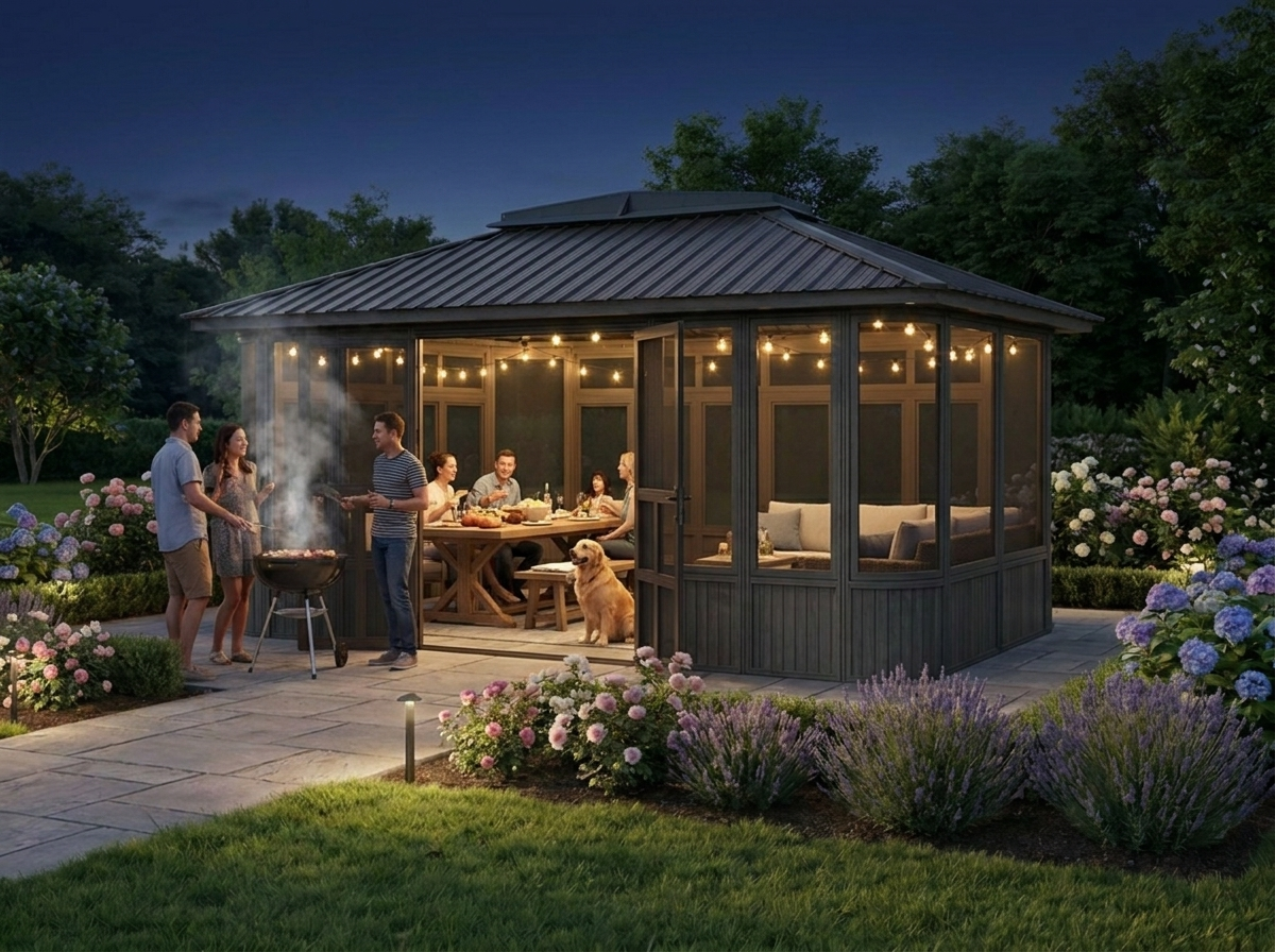 Whistler 12x18: Durable Composite Wood Gazebo for Your Spa